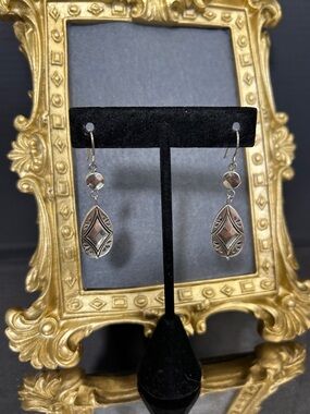 Brighton Disco Fever Silver Teardrop Filigree Dangle Earrings - Silver